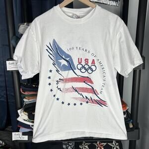 vintage olympic sports USA team graphic tee large